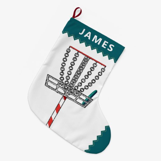 Grande Chaussette De Noël Cadeau de vacances Disk Golf (Devant (Accrochage))