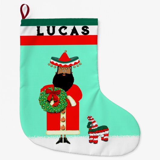 Grande Chaussette De Noël Cadeau de vacances mexicain (Devant)