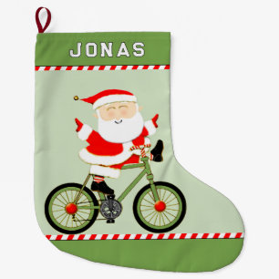 Grande Chaussette De Noël Cadeau de vacances personnalisé pour cycliste
