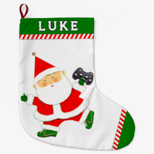 Grande Chaussette De Noël Cadeau de vacances pour joueur de jeux vidéo