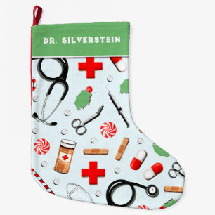 Grande Chaussette De Noël Cadeau de vacances pour médecin