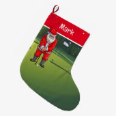 Grande Chaussette De Noël Cadeaux de Noël de golf avec le Père Noël (Devant (Accrochage))