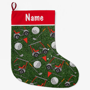 Grande Chaussette De Noël Cadeaux de Noël de golf personnalisés Thème de gol