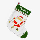 Grande Chaussette De Noël Cadeaux de vacances de golf personnalisés (Devant (Accrochage))