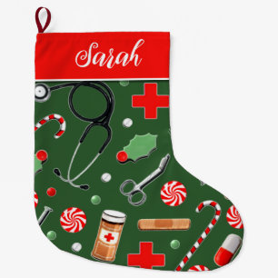 Grande Chaussette De Noël Cadeaux de vacances pour médecin ou infirmière Gra