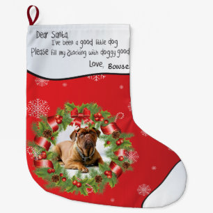 Grande Chaussette De Noël CADRE PHOTOGRAPHIQUE de la couronne de Noël pour l