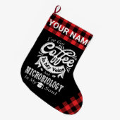 Grande Chaussette De Noël Café De Microbiologie Personnalisé Dans Mes Veines (Devant (Accrochage))