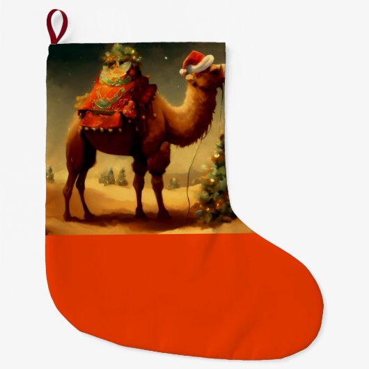 Grande Chaussette De Noël Camel de Noël 1 (Devant)