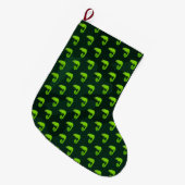 Grande Chaussette De Noël Caméléon vert mignon (Devant (Accrochage))