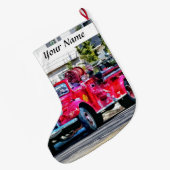 Grande Chaussette De Noël Camion de pompiers démodé (Dos (Accrochage))