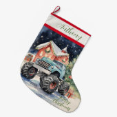 Grande Chaussette De Noël Camion Xmas Monster (Devant (Accrochage))