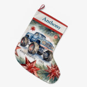 Grande Chaussette De Noël Camions Monster Xmas (Devant (Accrochage))