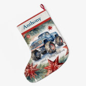 Grande Chaussette De Noël Camions Monster Xmas (Dos (Accrochage))