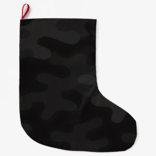 Grande Chaussette De Noël Camo élégant Noir foncé profond Tons Charbon Moder