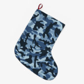 Grande Chaussette De Noël Camouflage Bleu (Devant (Accrochage))