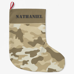 Grande Chaussette De Noël Camouflage double face personnalisé