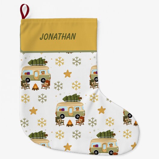 Grande Chaussette De Noël Camper de Noël Cosy (Devant)