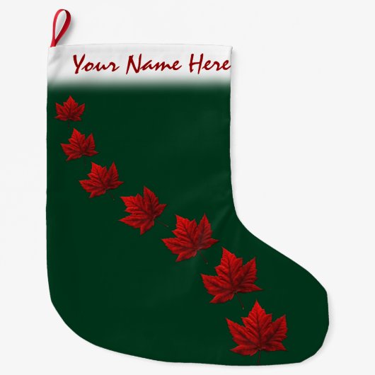 Grande Chaussette De Noël Canada Stocking Canada Drapeau Stockage de Noël (Devant)