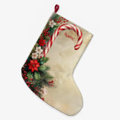 Grande Chaussette De Noël Candy Cane Christmas Holiday Stocking (Devant (Accrochage))