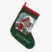 Grande Chaussette De Noël Cardinal Green (Devant (Accrochage))