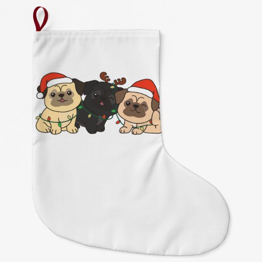 Grande Chaussette De Noël Carlin Noël Animaux Chiens De Vacances (Devant)