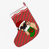 Grande Chaussette De Noël Carlin  Puppy Motif personnalisé (Dos (Accrochage))