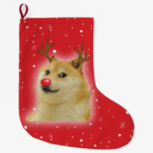 Grande Chaussette De Noël Carte de Noël de chien de meme Dogright Doggo roug
