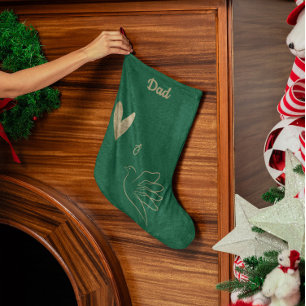 Grande Chaussette De Noël Carte de Noël photo de colombe Simple Paix & Amour