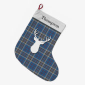 Grande Chaussette De Noël Carte personnalisée Thompson Tartan Check Plaid (Devant (Accrochage))
