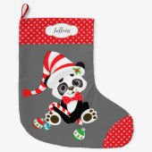 Grande Chaussette De Noël Casquette Panda Bear (Devant)