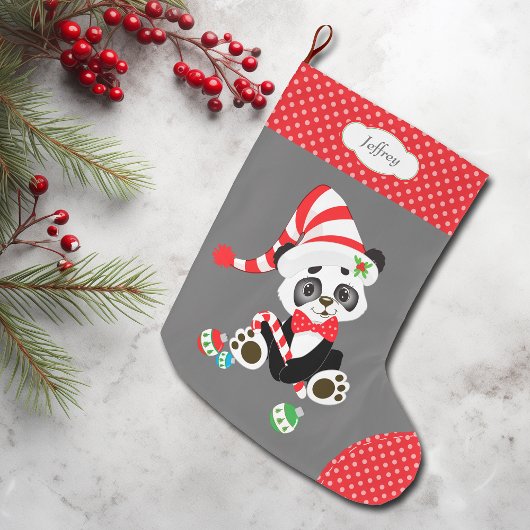 Grande Chaussette De Noël Casquette Panda Bear
