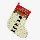 Grande Chaussette De Noël Cat Christmas Stocking (Devant (Accrochage))