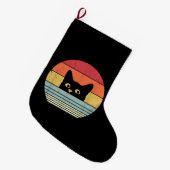 Grande Chaussette De Noël Cat Shirt. Retro Style (Devant (Accrochage))