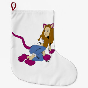 Grande Chaussette De Noël catgirl