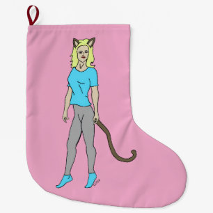 Grande Chaussette De Noël catgirl