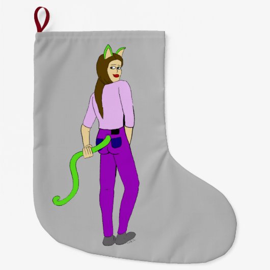 Grande Chaussette De Noël catgirl (Devant)