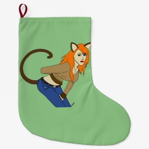 Grande Chaussette De Noël catgirl