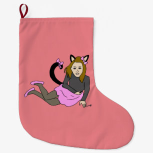 Grande Chaussette De Noël catgirl