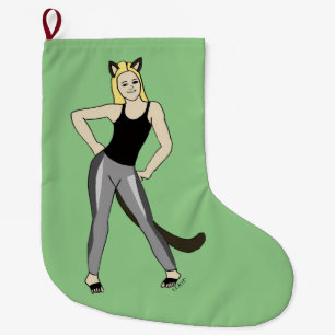 Grande Chaussette De Noël catgirl