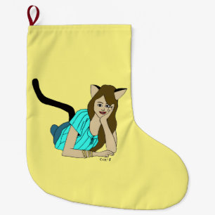 Grande Chaussette De Noël catgirl