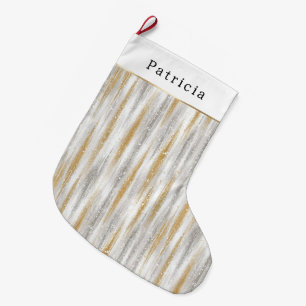 Grande Chaussette De Noël Célébration de Noël en or et argent