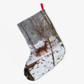 Grande Chaussette De Noël Cerf à queue blanche en neige (Dos (Accrochage))