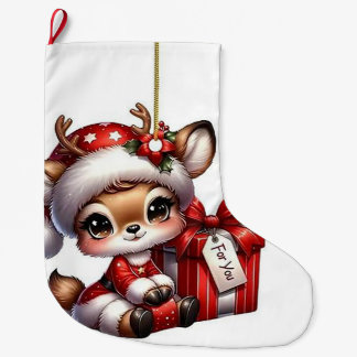 Grande Chaussette De Noël Cerf de Noël