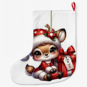 Grande Chaussette De Noël Cerf de Noël (Dos)