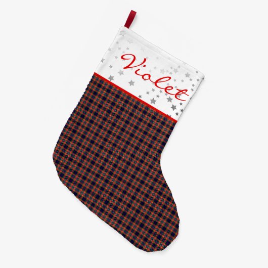 Grande Chaussette De Noël Champ de bataille Plaid (Devant (Accrochage))