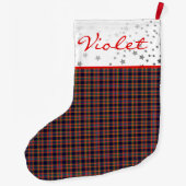 Grande Chaussette De Noël Champ de bataille Plaid (Dos)