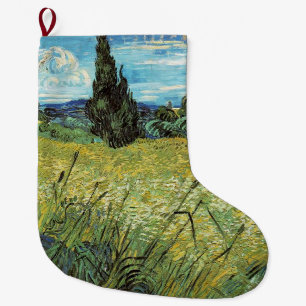 Grande Chaussette De Noël Champ de blé vert Vincent van Gogh