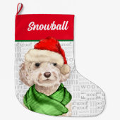 Grande Chaussette De Noël Champagne Cockapoo (Devant)