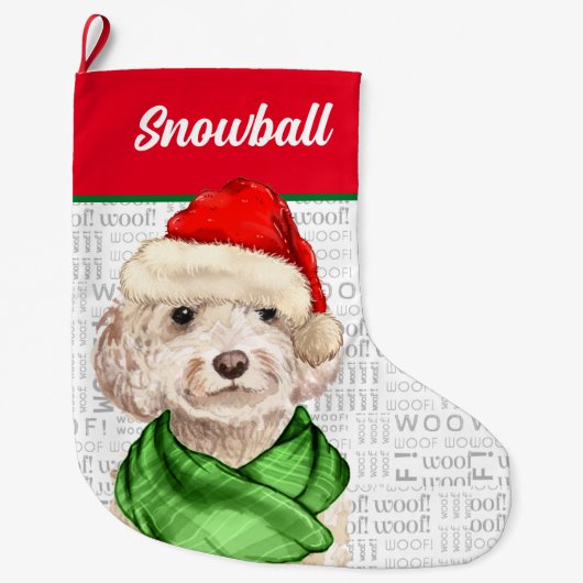 Grande Chaussette De Noël Champagne Cockapoo (Devant)