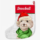 Grande Chaussette De Noël Champagne Cockapoo (Dos)